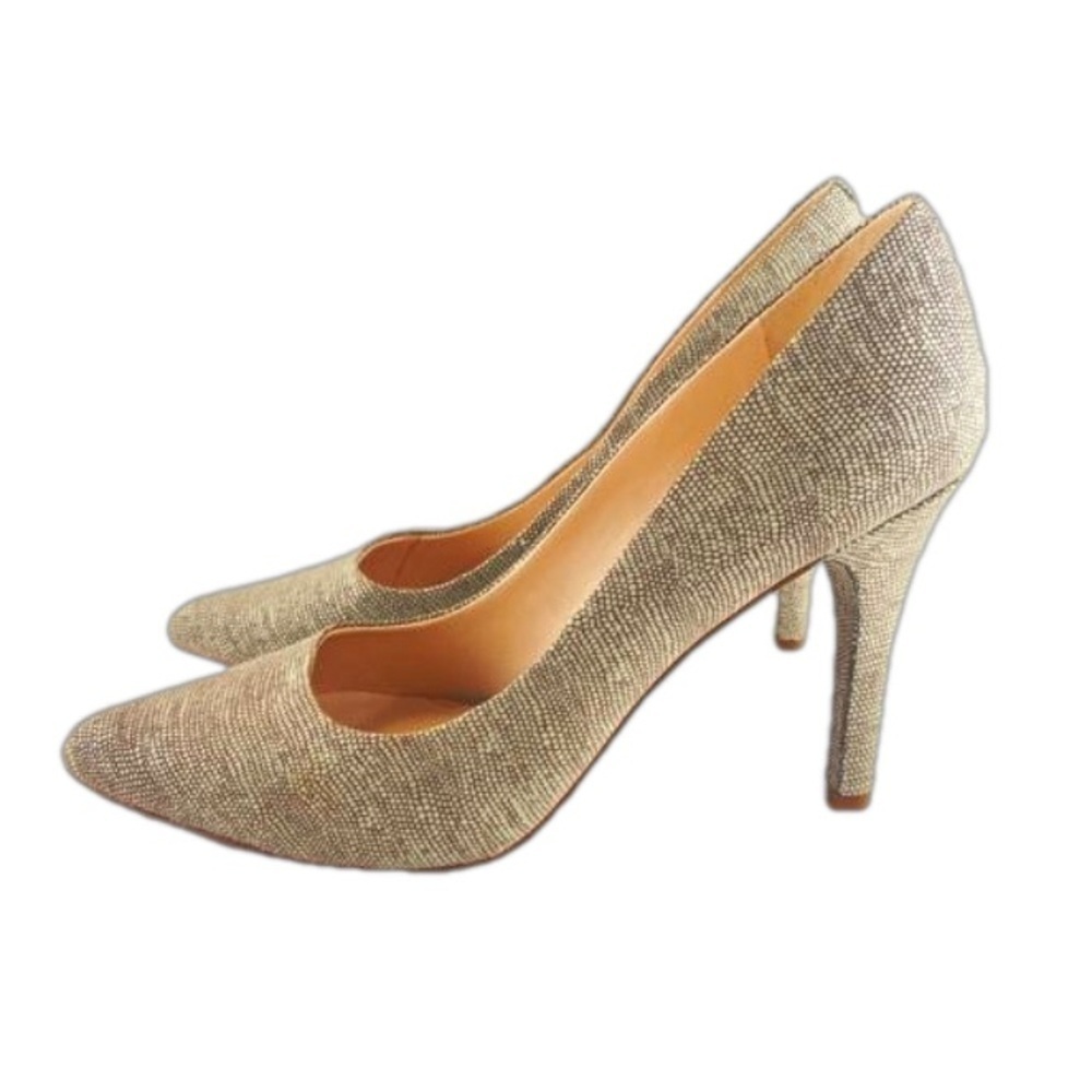 NEW! Nine West Pumps 4” High Heel Beige Tan Brown Snakeskin Neutral Size 9.5M